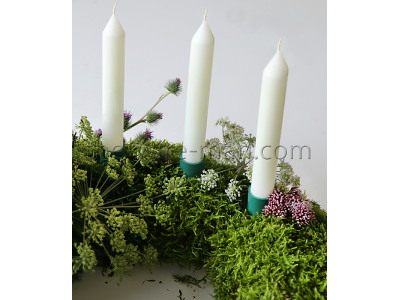 Candle holder green plastic (24 pcs)