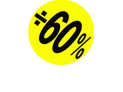 Udsalgsetiketter ø 23cm 60% gul