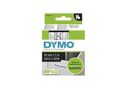 Dymo Tapekassette D1 sort/hvid