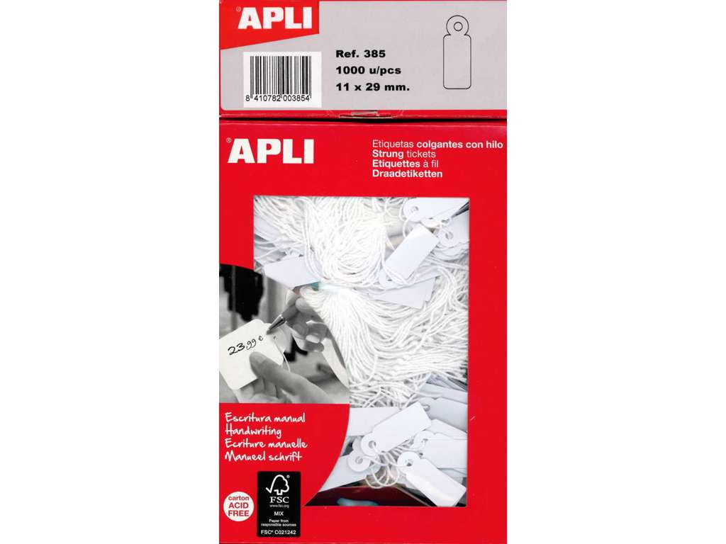 Hanging tags no. 385 11x29mm