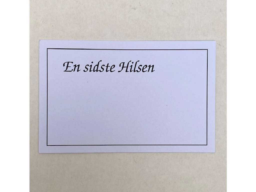 Begravelseskort 7 x 11 cm. 