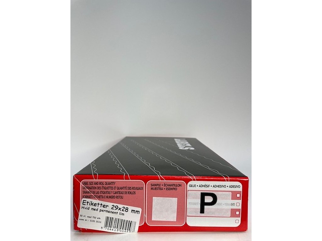Etiketter 29x28 hvid permanent - 30 rl. m/ 700 stk