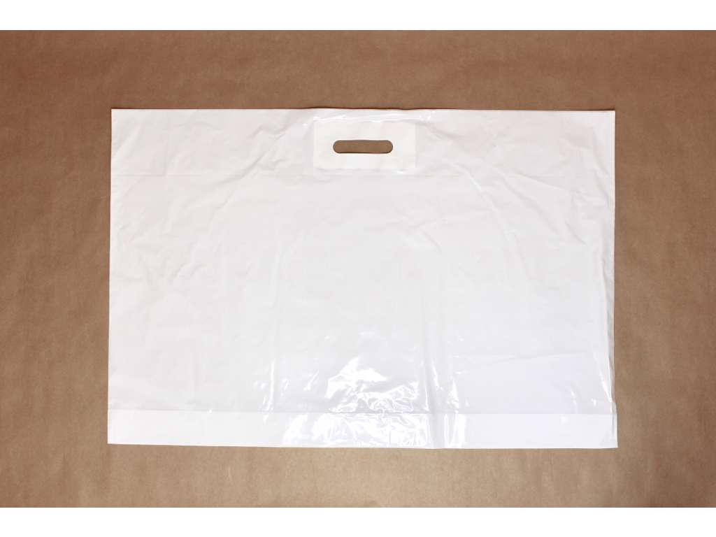 Plastikbæreposer hvid 75x50/5 cm. 250 stk. minimum køb