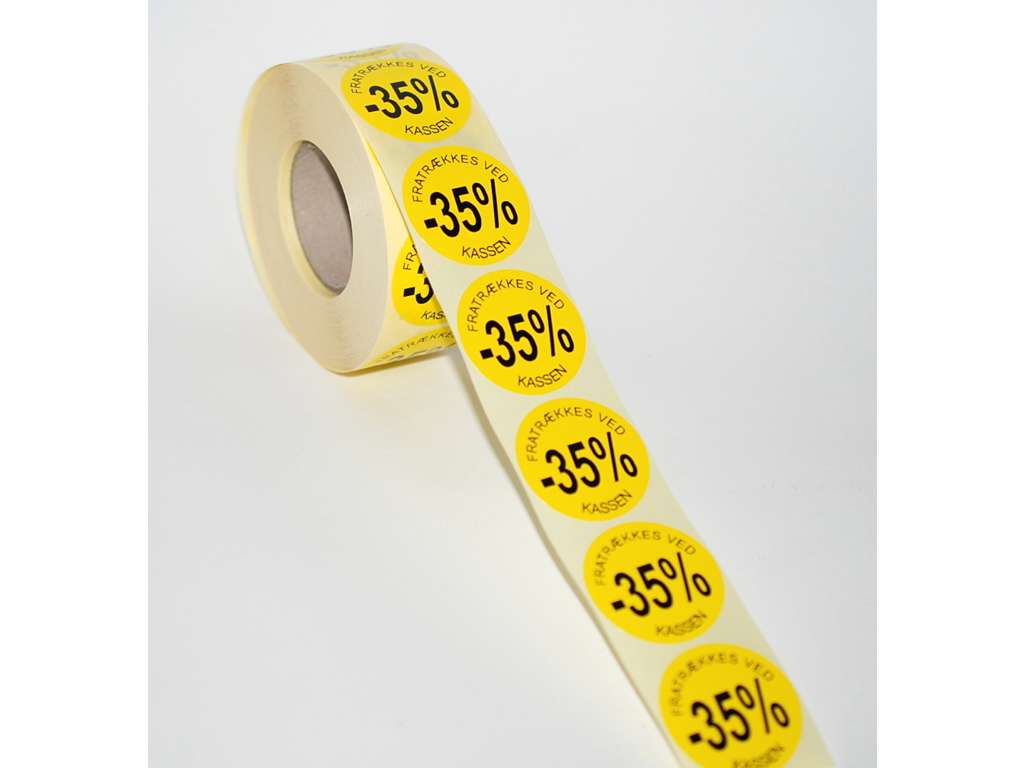 Labels ø36mm yellow -35%.