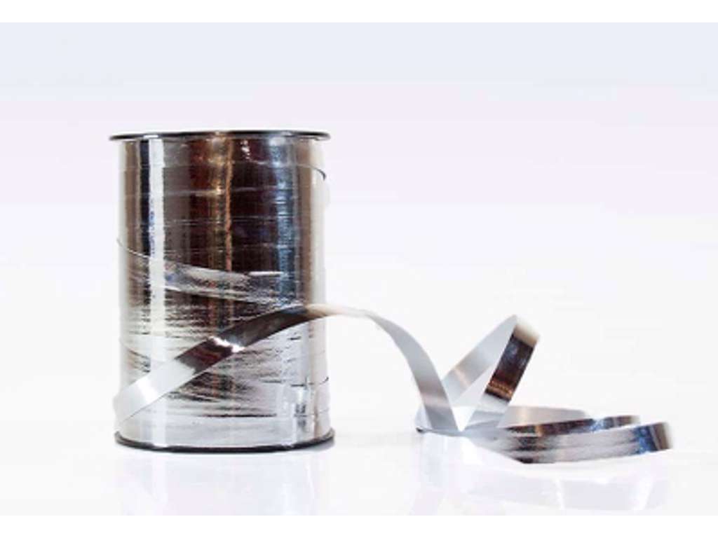 Gavebånd metallic 5mm sølv