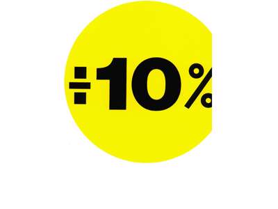 Udsalgsetiketter ø 23cm 10% gul