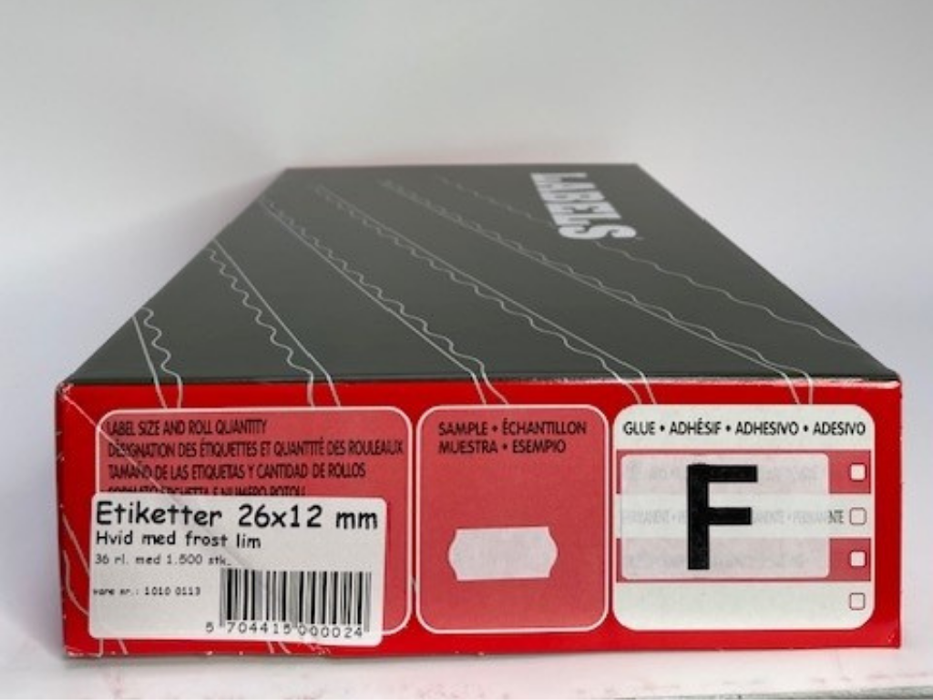 Etiketter 26x12 hvid frost Wave 36 rl.