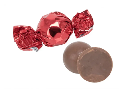 Chokoladekugler rød - Mælkechokolade 1kg