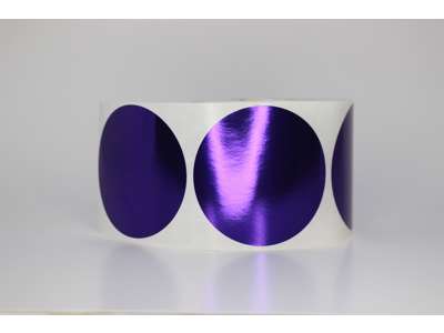 Etiketter Ø63mm lilla metallic - 500 stk. pr. rulle