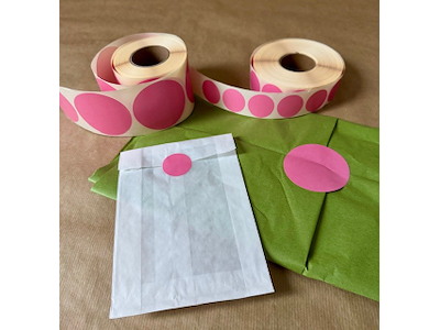 Etiketter Ø30mm Mørk Rosa P197U