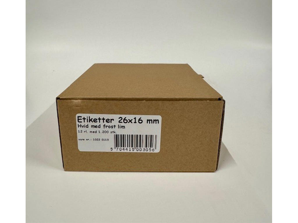 Etiketter 26x16mm hvid med FROSTLIM - 12 rl.