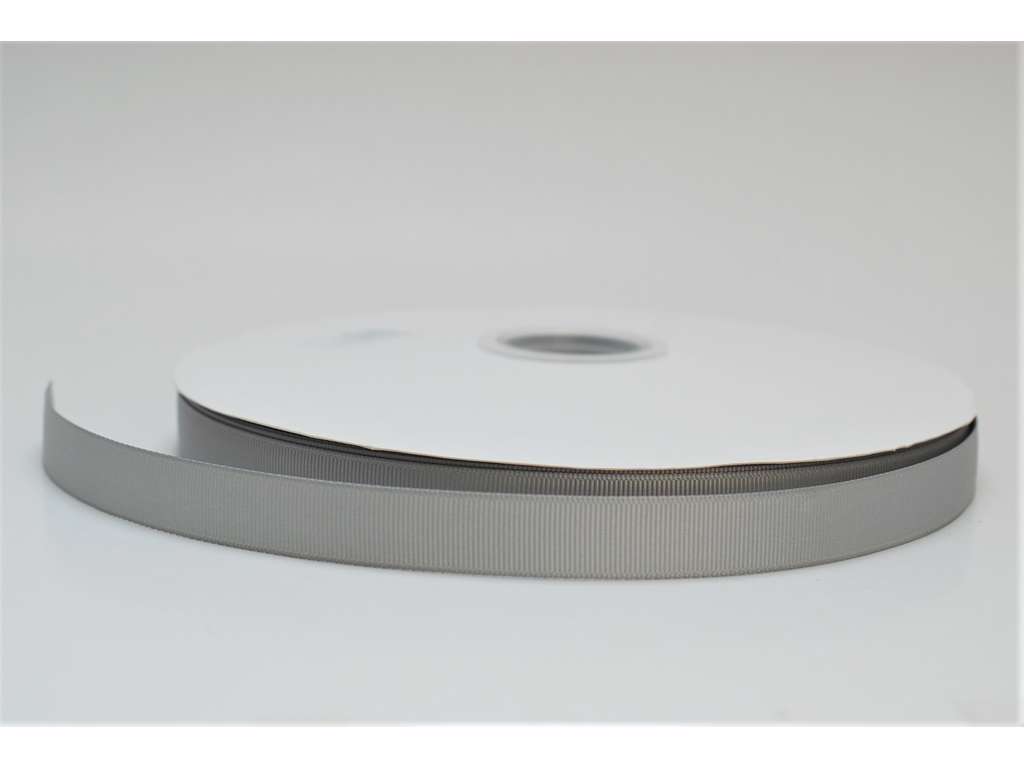 Silk ribbon 16mm grooved Light Silver