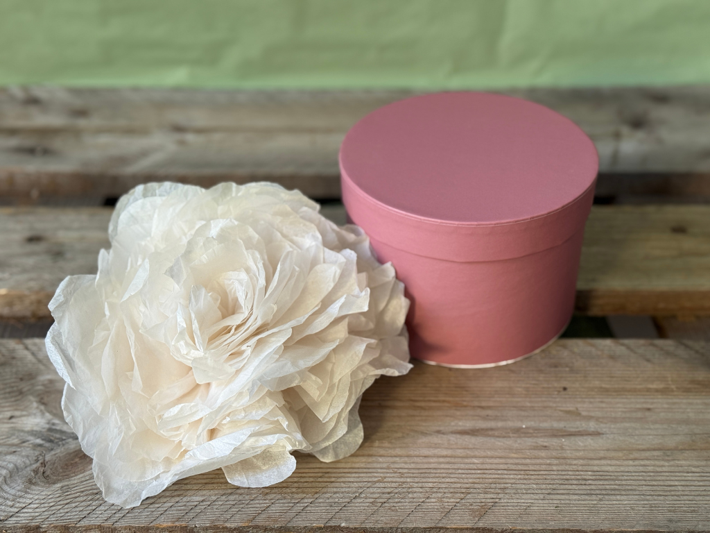 Round hat box Ø14x10cm old rose