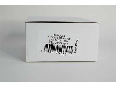 Dankort rolls 57x30x8mm - 10 meters
