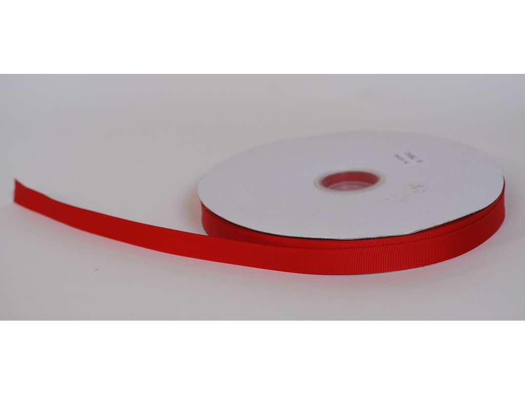 Silkebånd 16mm rillet Rød