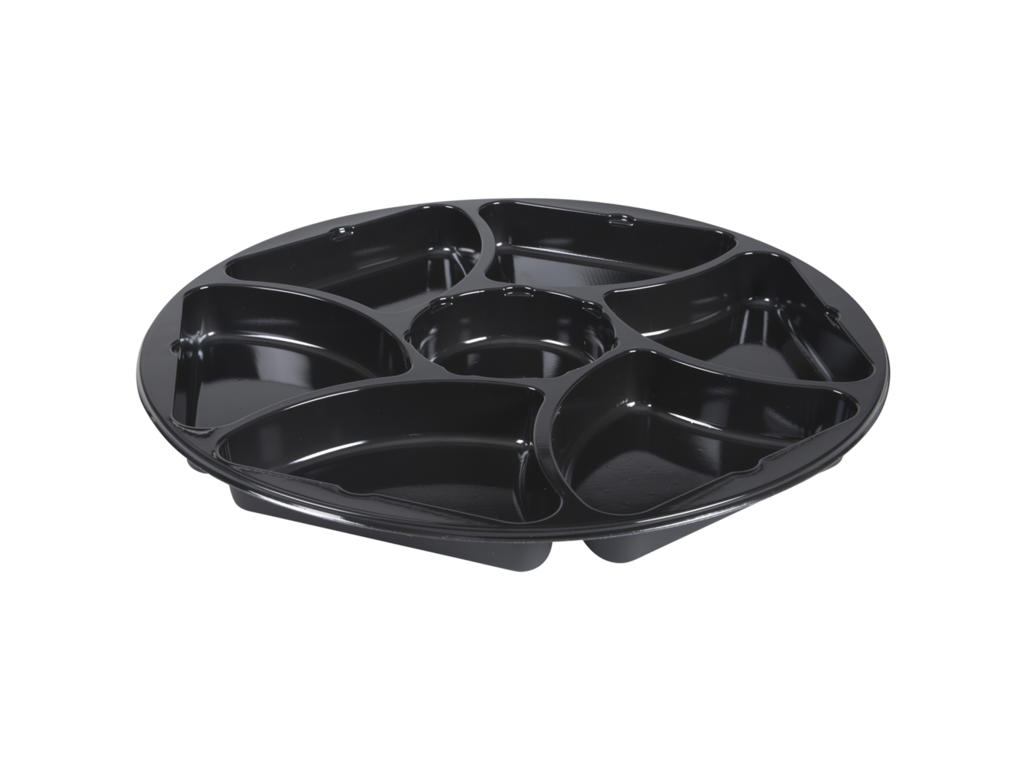 Tapasbakke 7-rum Ø32cm sort - C0321-7A 150 stk