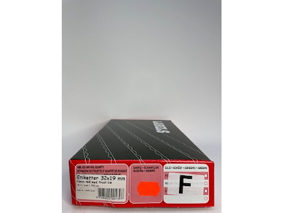 Etiketter 32x19 Wave neon rød frost 30 rl.