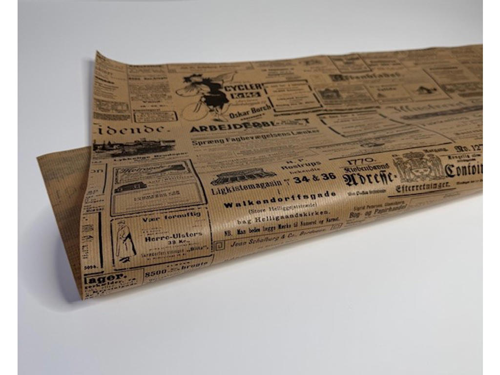Flower  wrappingpaper newspaper brown in sheets 60x75cm