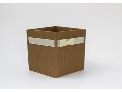 Square hatboxes brown 12x12x12cm (10 pcs)