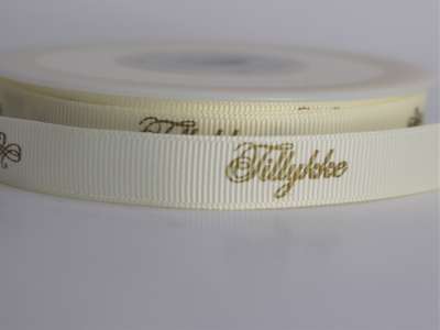 Tillykke bånd creme 13mm x 20m