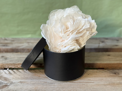 Rund æske sort Ø14 cm