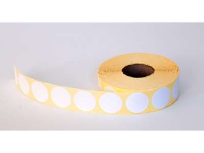 Etiketter Ø30mm hvid. Mat