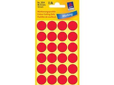 Labels in ps. Ø18mm red