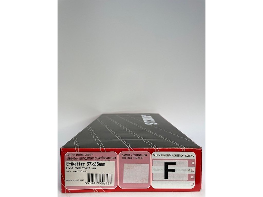 Etiketter 37x28 hvid m/ frost 24 rl. m/ 700 stk.