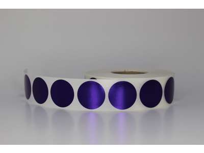 Etiketter Ø30mm lilla metallic - 2000 stk. pr. rulle