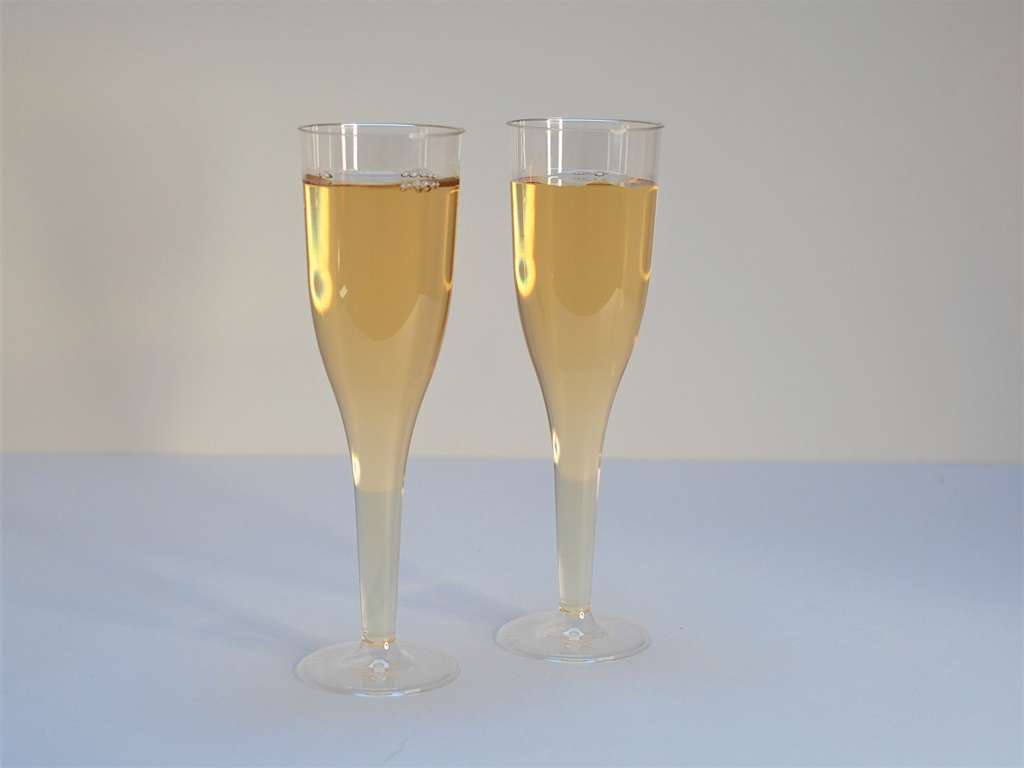 Champagneglas 11 cl m/ fast fod, plast