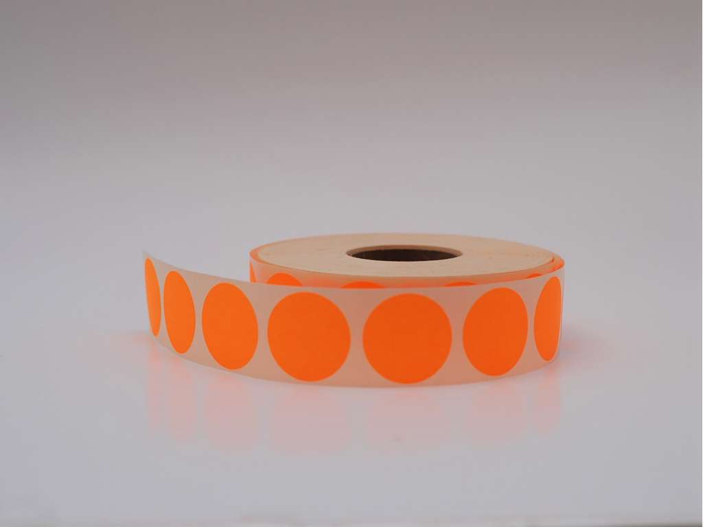 Etiketter Ø30mm neon orange 2000 stk
