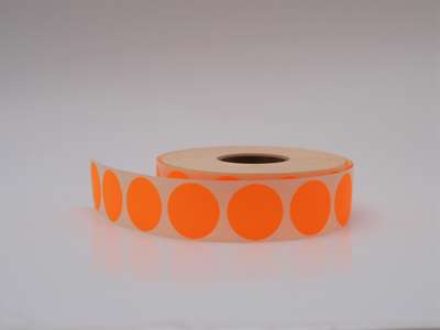 Etiketter Ø30mm neon orange 2000 stk