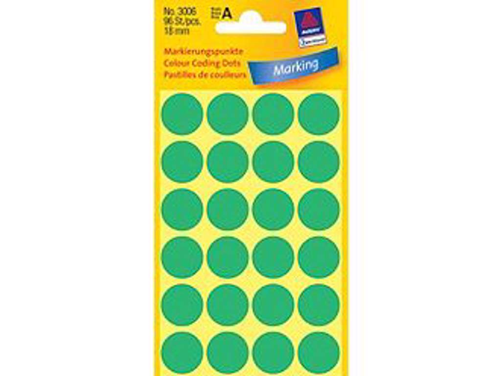 Labels i ps. Ø18 mm grøn