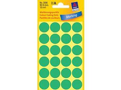Avery Labels in ps. Ø18 mm green