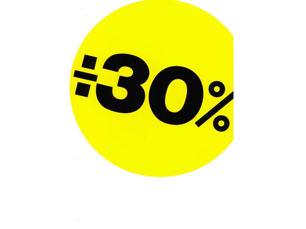 Sale labels ø 23cm 30% yellow