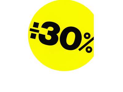 Udsalgsetiketter ø 20cm 30% gul