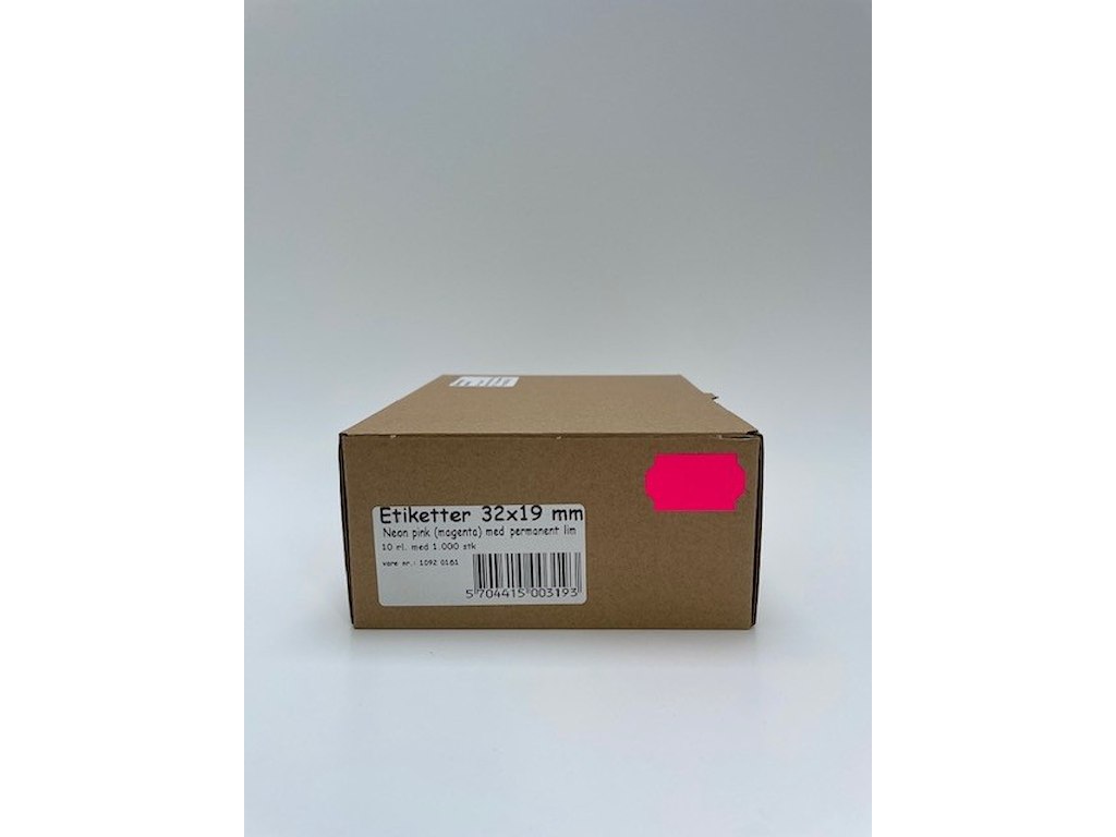 Etiketter 32x19 neon pink permanent - 10 rl.