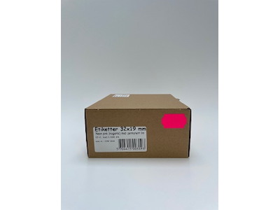 Etiketter 32x19 neon pink permanent - 10 rl.