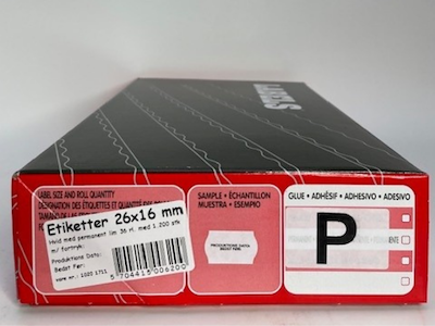 Etiketter 26x16 hvid m/ perm. PROD.DATO/BEDST FØR