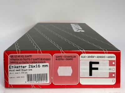 Etiketter 26x16 hvid frost Wave 36 rl.