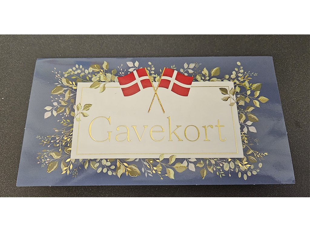 Gavekort blå med flag