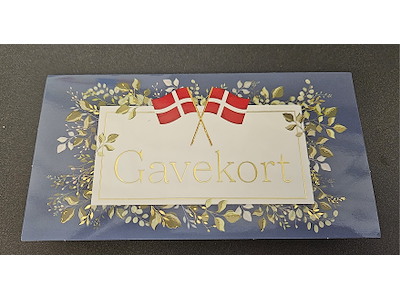 Gavekort blå med flag