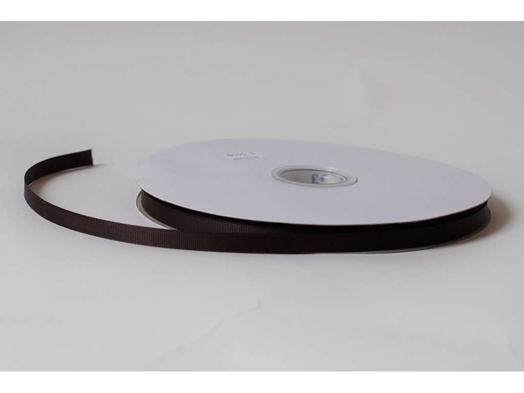 Silkebånd 9mm rillet kaffe