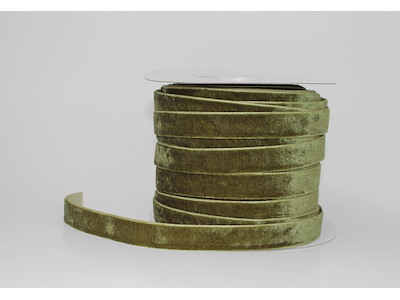 Velourbånd 16mm x 50Y mørk oliven 11 - 45m