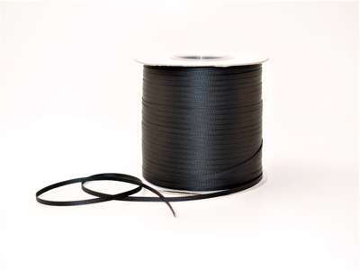 Silkebånd 3mm rillet sort
