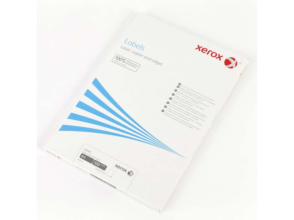Etiketter Xerox  105x148mm,  4 stk/ark 100 ark A4 i æske 