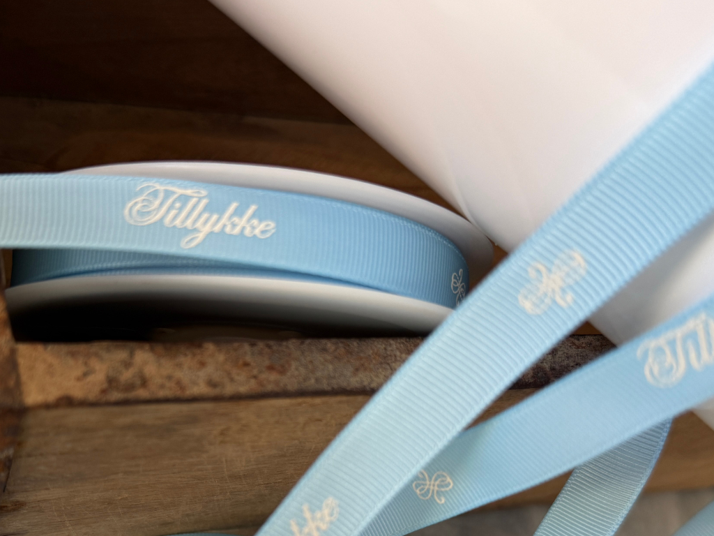 Congratulations ribbon light blue 13mm x 20m