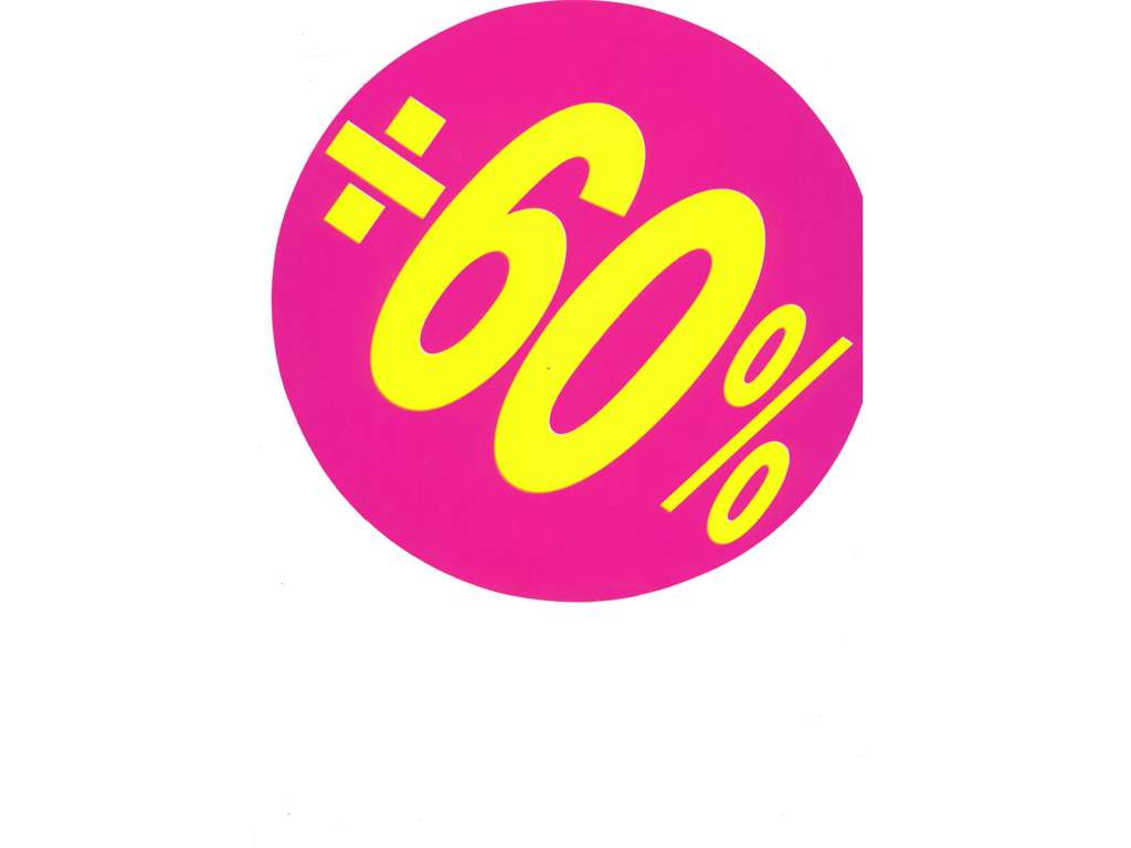 Udsalgsetiketter ø20cm 2 60% 2 farvet