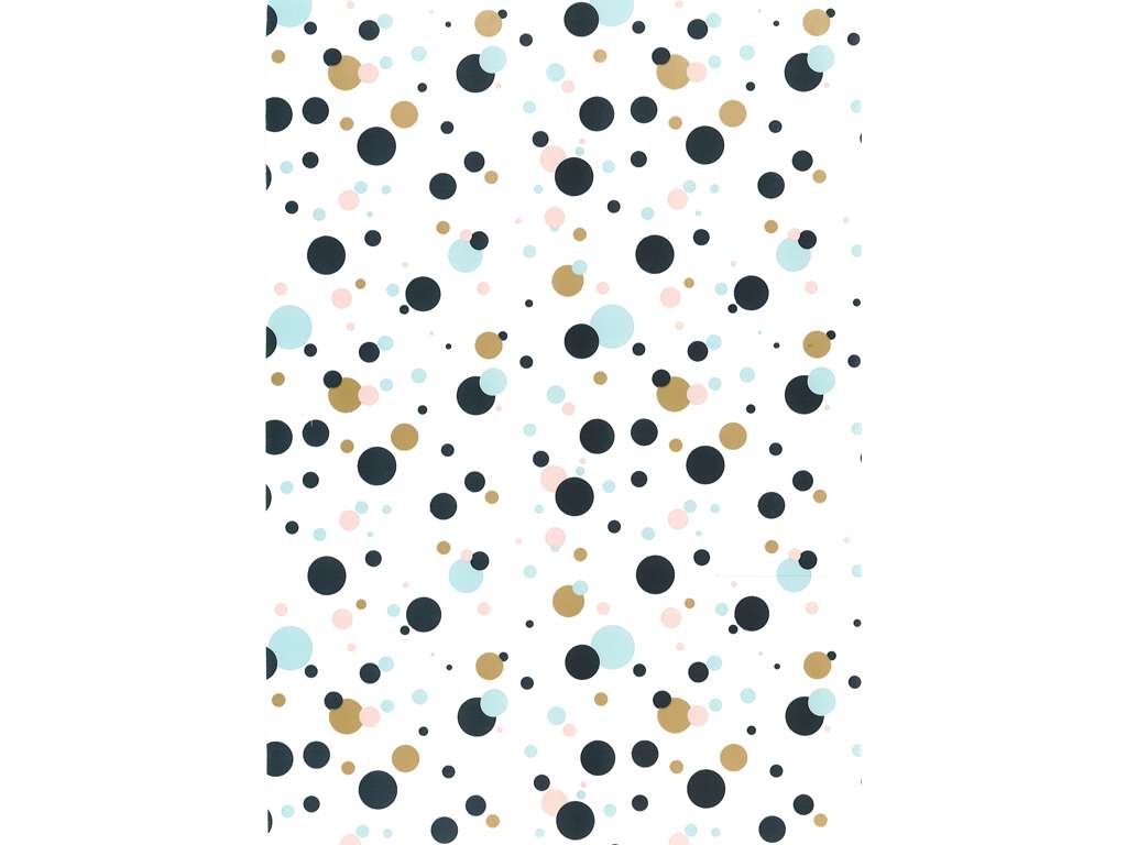 Wrapping paper konfetti 70cm x 10m. 