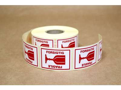 Forsigtig etiketter 46x65mm